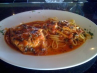TODAY S SPECIAL AT MARE BLU SEABASS LIBORNES......FRESH FILET OF SEABASS IN OLIVE OIL, BASIL, CAPES, KALAMATA OLIVE, SWEET ONION, WITHE WINE, MARINARA SAUCE AND SIDE OF LINGUINE PASTA......DELICIOUS!!!!!!